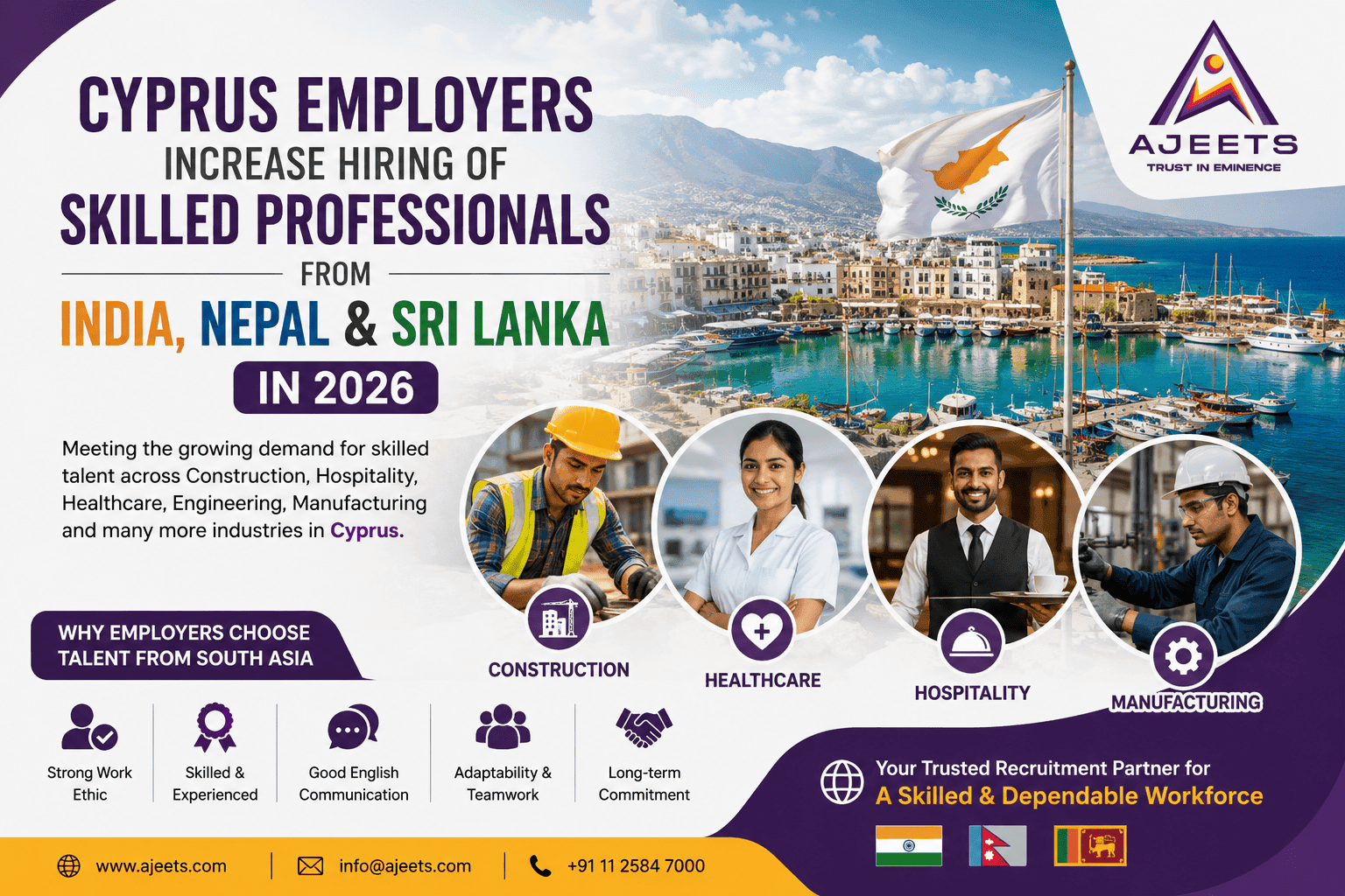 Growing demand for skilled Indian, Nepalese and Sri Lankan professionals in Cyprus in 2026